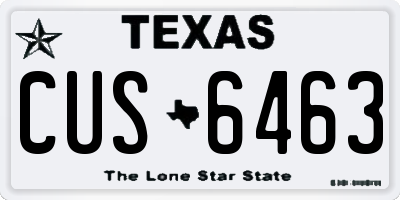 TX license plate CUS6463