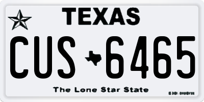 TX license plate CUS6465