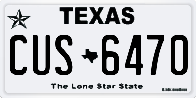 TX license plate CUS6470