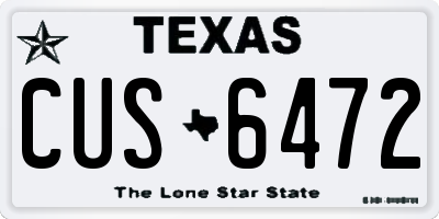 TX license plate CUS6472