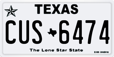 TX license plate CUS6474