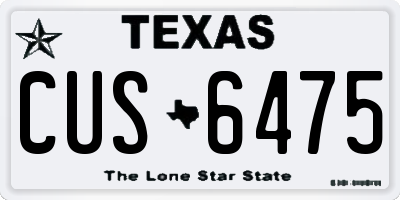 TX license plate CUS6475
