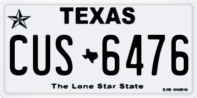 TX license plate CUS6476