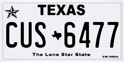 TX license plate CUS6477
