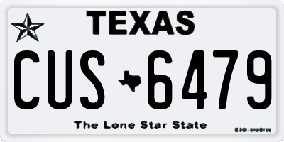 TX license plate CUS6479