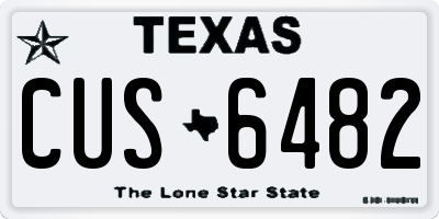 TX license plate CUS6482