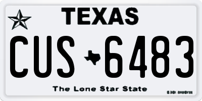 TX license plate CUS6483