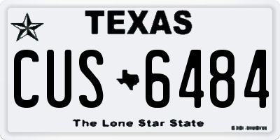 TX license plate CUS6484