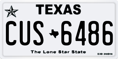 TX license plate CUS6486