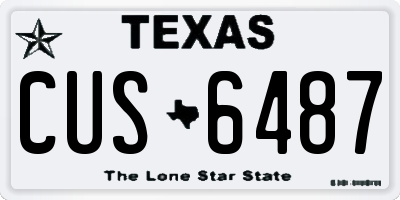 TX license plate CUS6487