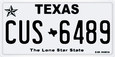 TX license plate CUS6489