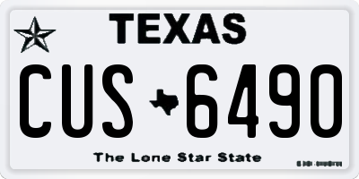 TX license plate CUS6490