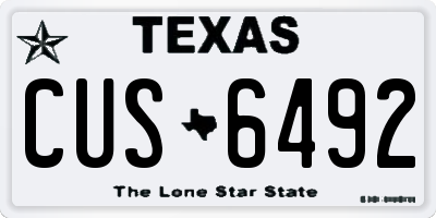 TX license plate CUS6492