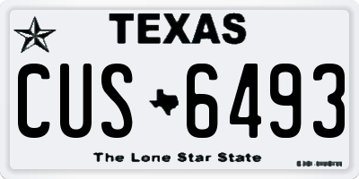 TX license plate CUS6493