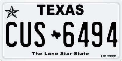 TX license plate CUS6494