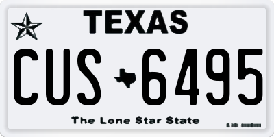 TX license plate CUS6495