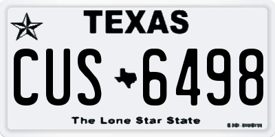 TX license plate CUS6498