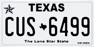 TX license plate CUS6499