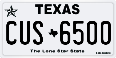 TX license plate CUS6500