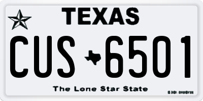 TX license plate CUS6501