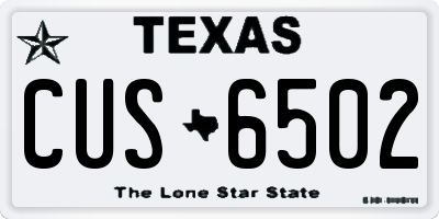 TX license plate CUS6502