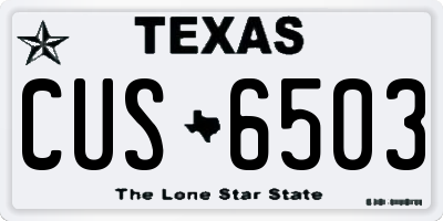 TX license plate CUS6503