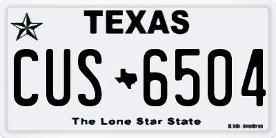 TX license plate CUS6504
