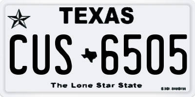 TX license plate CUS6505