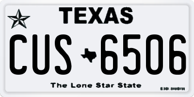 TX license plate CUS6506