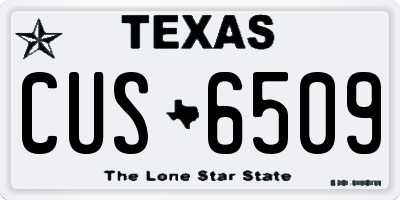 TX license plate CUS6509