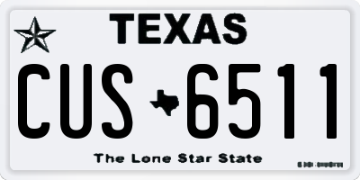 TX license plate CUS6511