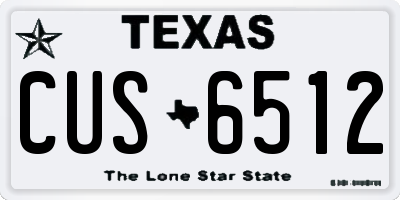 TX license plate CUS6512
