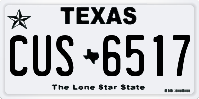 TX license plate CUS6517