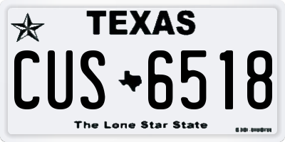 TX license plate CUS6518
