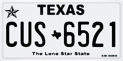 TX license plate CUS6521