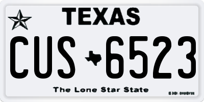 TX license plate CUS6523