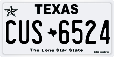 TX license plate CUS6524