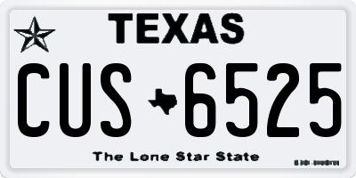 TX license plate CUS6525