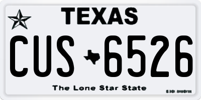 TX license plate CUS6526