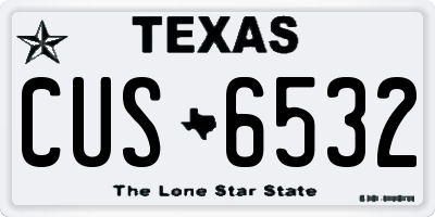 TX license plate CUS6532
