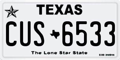 TX license plate CUS6533