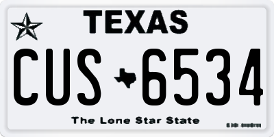 TX license plate CUS6534
