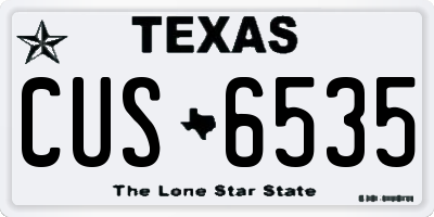 TX license plate CUS6535