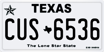 TX license plate CUS6536