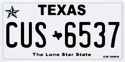 TX license plate CUS6537