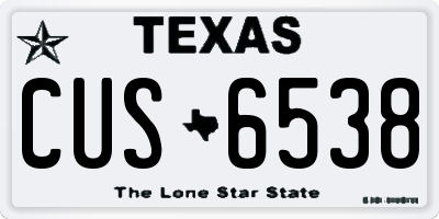 TX license plate CUS6538