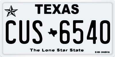 TX license plate CUS6540