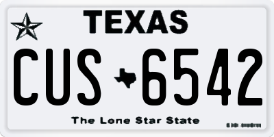 TX license plate CUS6542