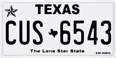 TX license plate CUS6543