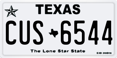 TX license plate CUS6544